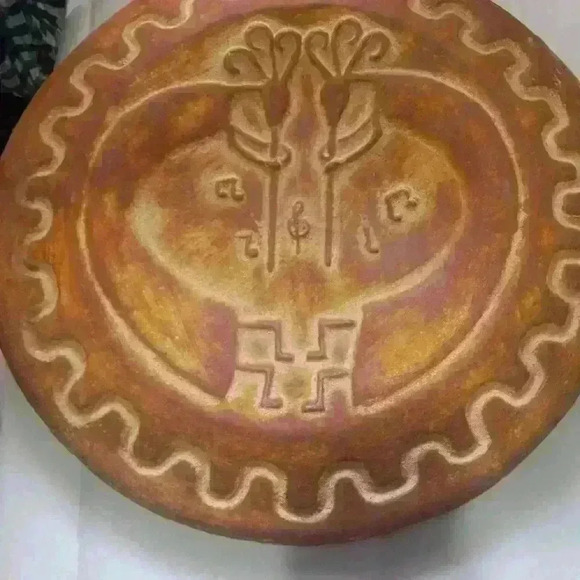 Kokopelli fertility music art wall hanging mexico handmade ceramic large - Picture 9 of 16